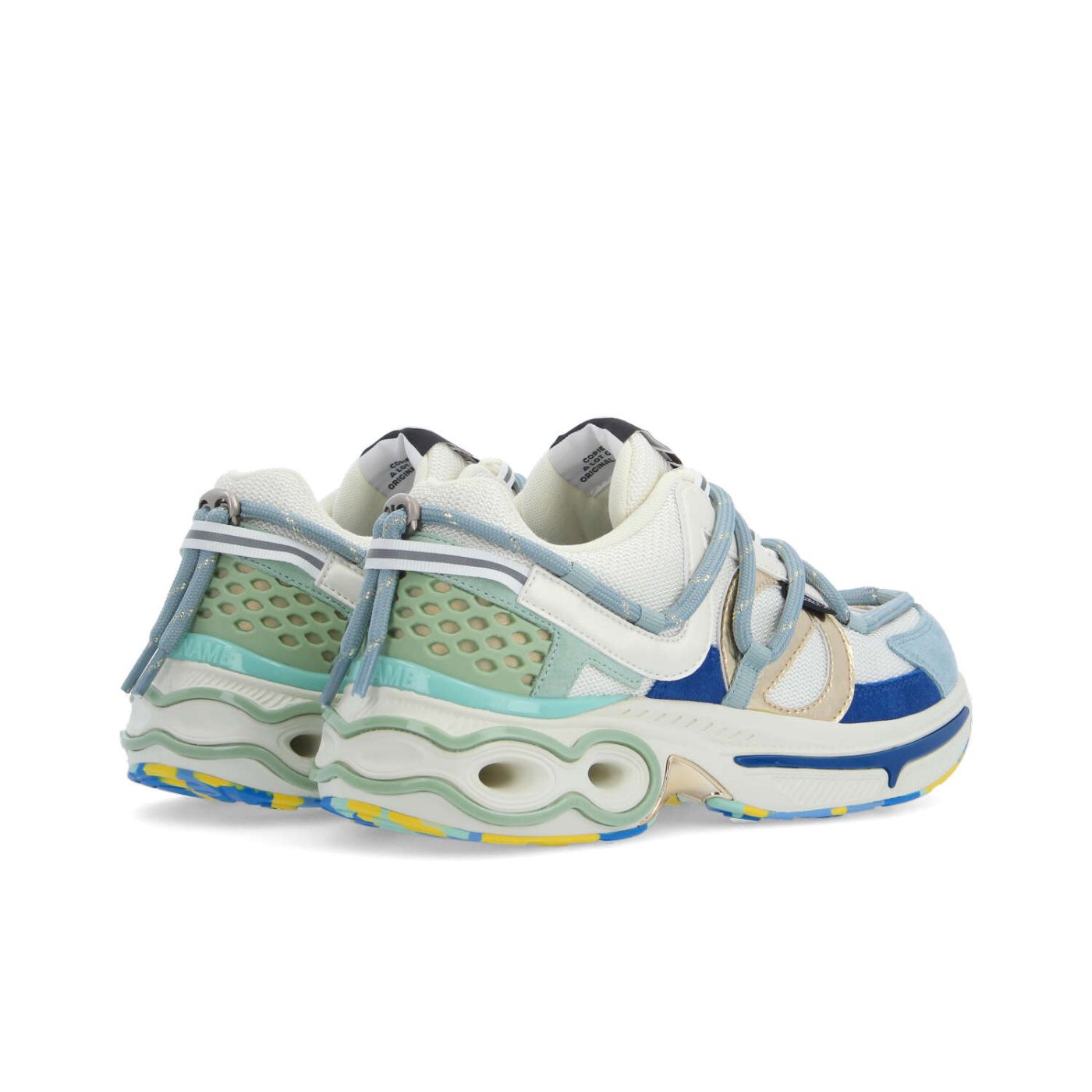 WILLO RUNNER W - MESH/SDE/PERLE - BLANC CASSE/BLEU SICILIEN